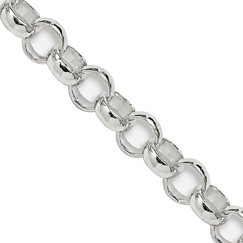 3mm Sterling Silver Solid Rolo Chain Necklace, 36 Inch
